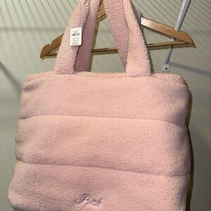 Pink Sherpa Tote Bag